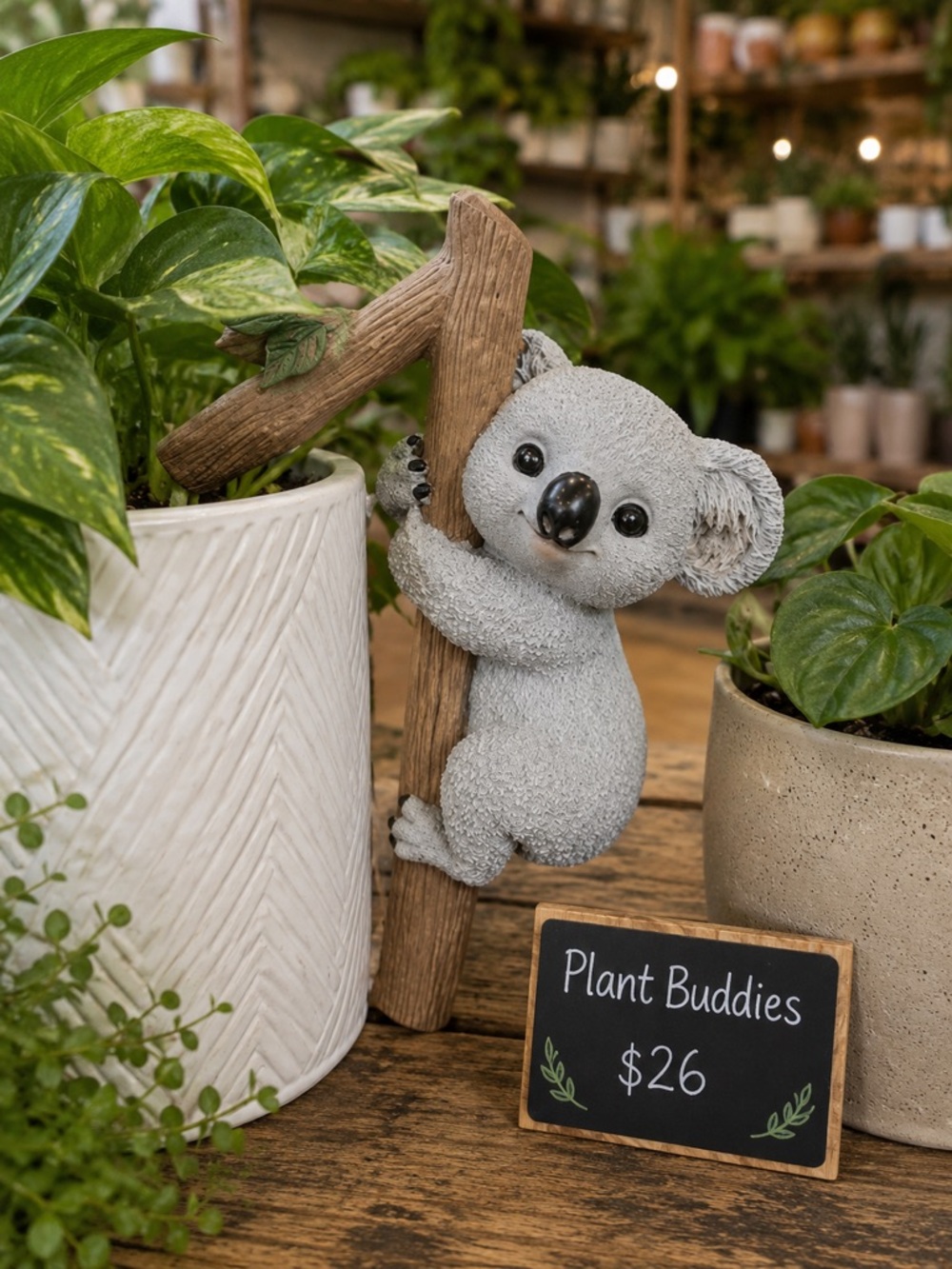 Precious Koala Plant Pot Hanger Ornament Climbing Tree Branch Resin Garden Decor